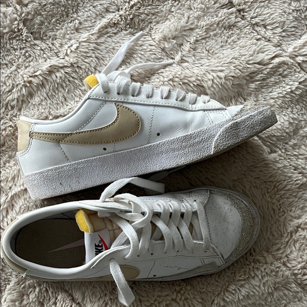 Nike White and Cream Casual Sneakers